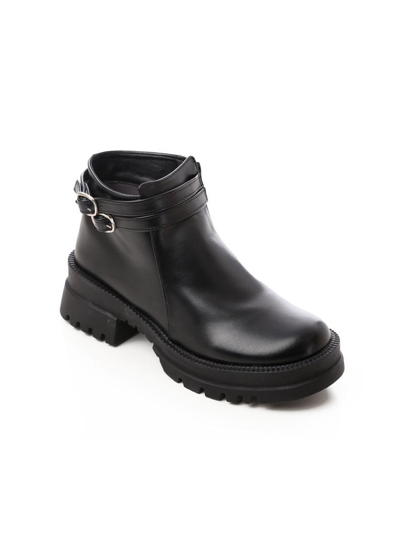 Mr.joe Side Zipper Leather Ankle Boots Black  - Image 3