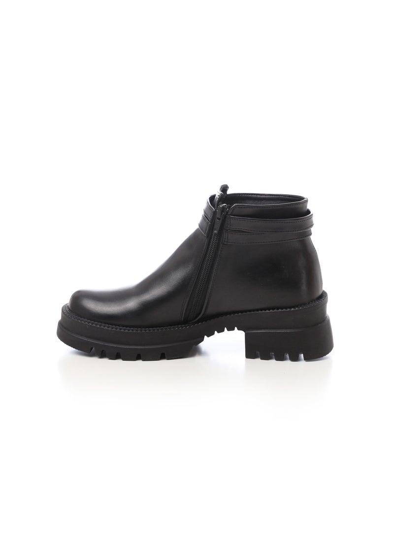 Mr.joe Side Zipper Leather Ankle Boots Black  - Image 2