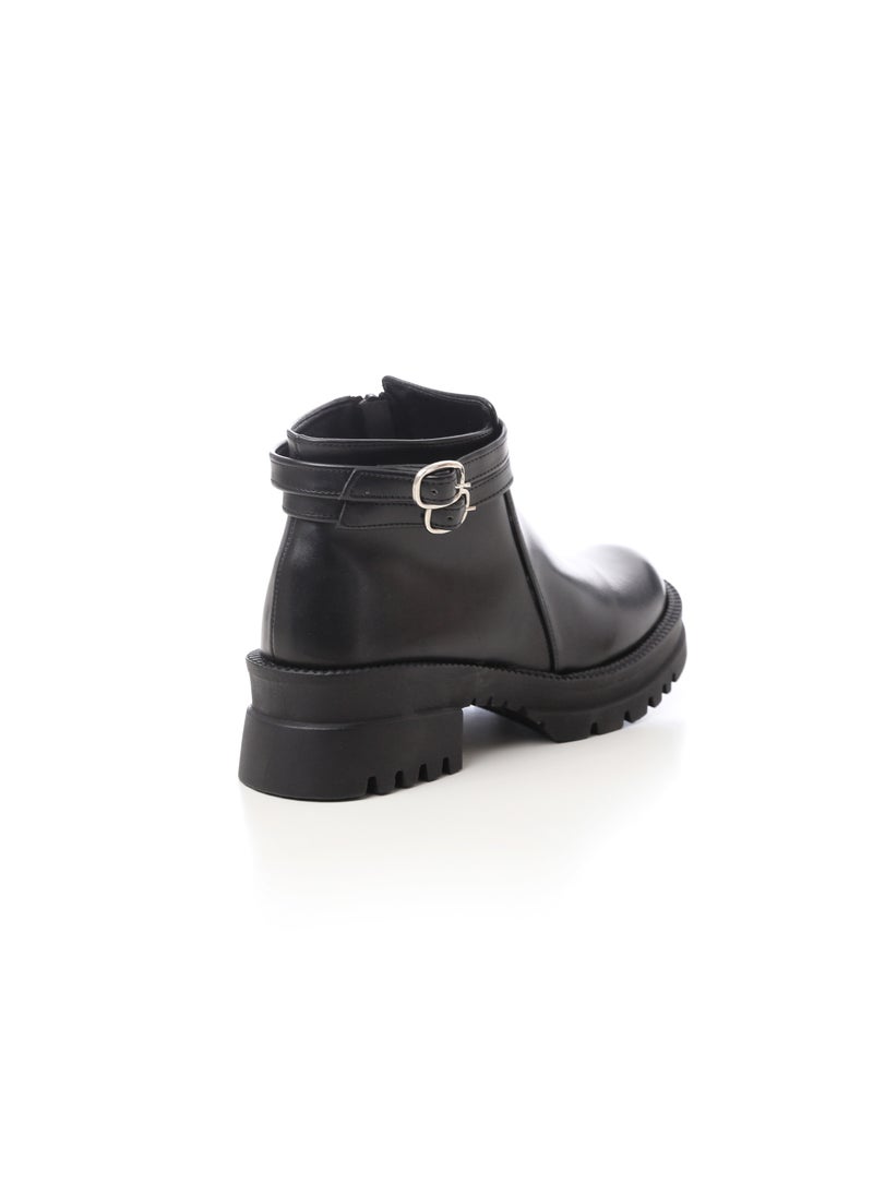 Mr.joe Side Zipper Leather Ankle Boots Black  - Image 4