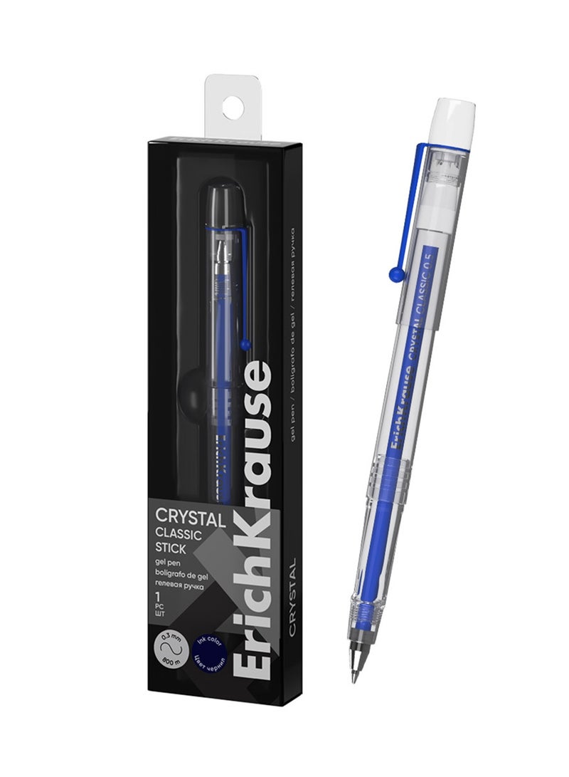 ErichKrause قلم جيل كريستال كلاسيك قطعة واحدة 0.5 مم حبر أزرق - Image 1