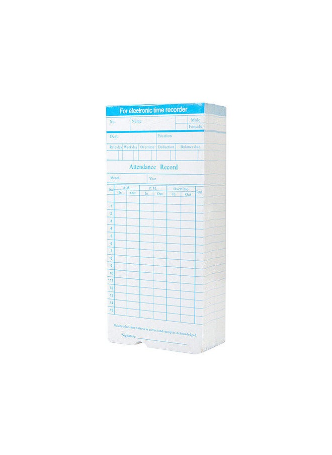 Generic 90pcs/ Pack Time Cards Timecards Monthly 2-sided 18 * 8.4cm for Employee Attendance Time Clock Recorder  - Image 1