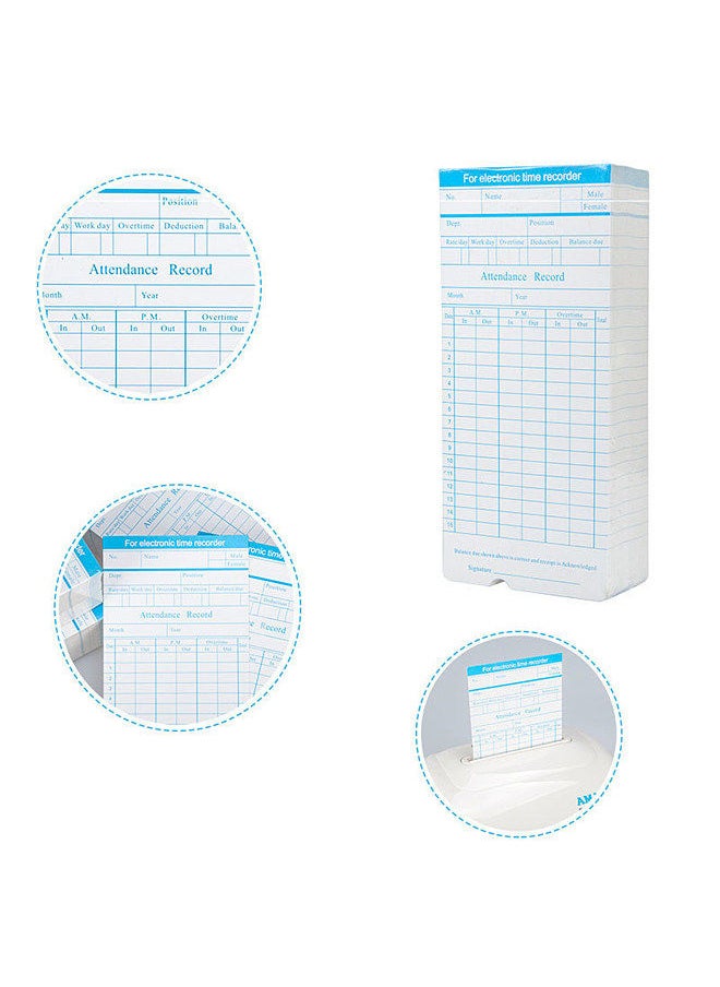 Generic 90pcs/ Pack Time Cards Timecards Monthly 2-sided 18 * 8.4cm for Employee Attendance Time Clock Recorder  - Image 2