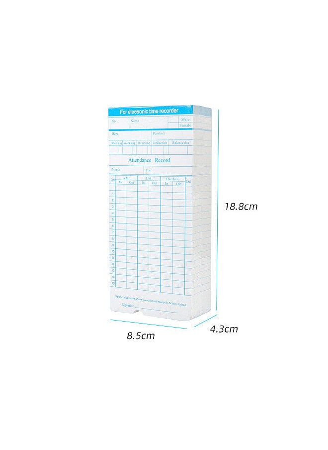 Generic 90pcs/ Pack Time Cards Timecards Monthly 2-sided 18 * 8.4cm for Employee Attendance Time Clock Recorder  - Image 3