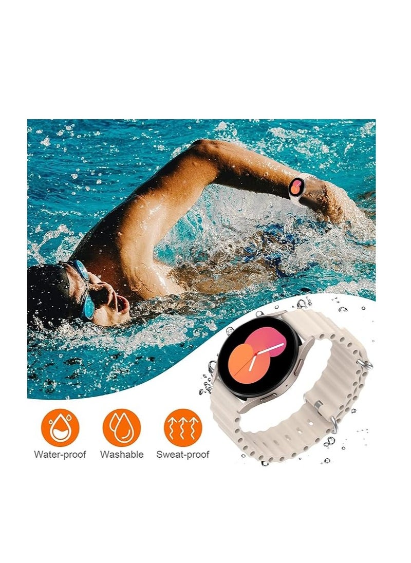 ماركة غير محددة - حزام محيط من السيليكون 20 مم لساعة Samsung Gear Sport/Watch 4/Watch 5 /Watch 5 Pro/S2 classic/active 2 40 مم 44 مم/Amazfit GTS 3/ GTS4/4 Mini/Bip 3/Pro/GTS 2 mini/GTS 2e/Bip ش - Image 1