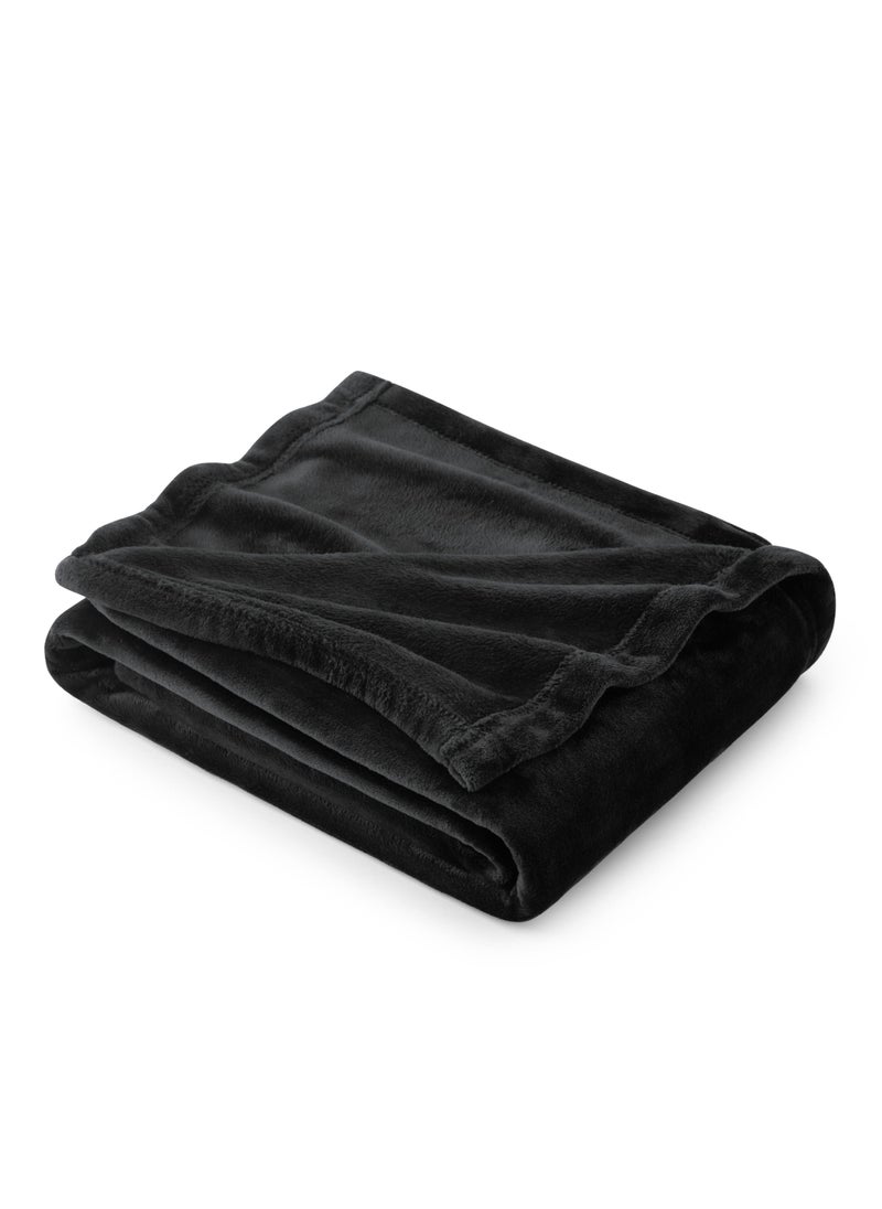 Bedsure Bedsure Fleece Throw Blanket for Couch Black  Lightweight Plush Fuzzy Cozy Soft Blankets and Throws for Sofa 50x60 inches 