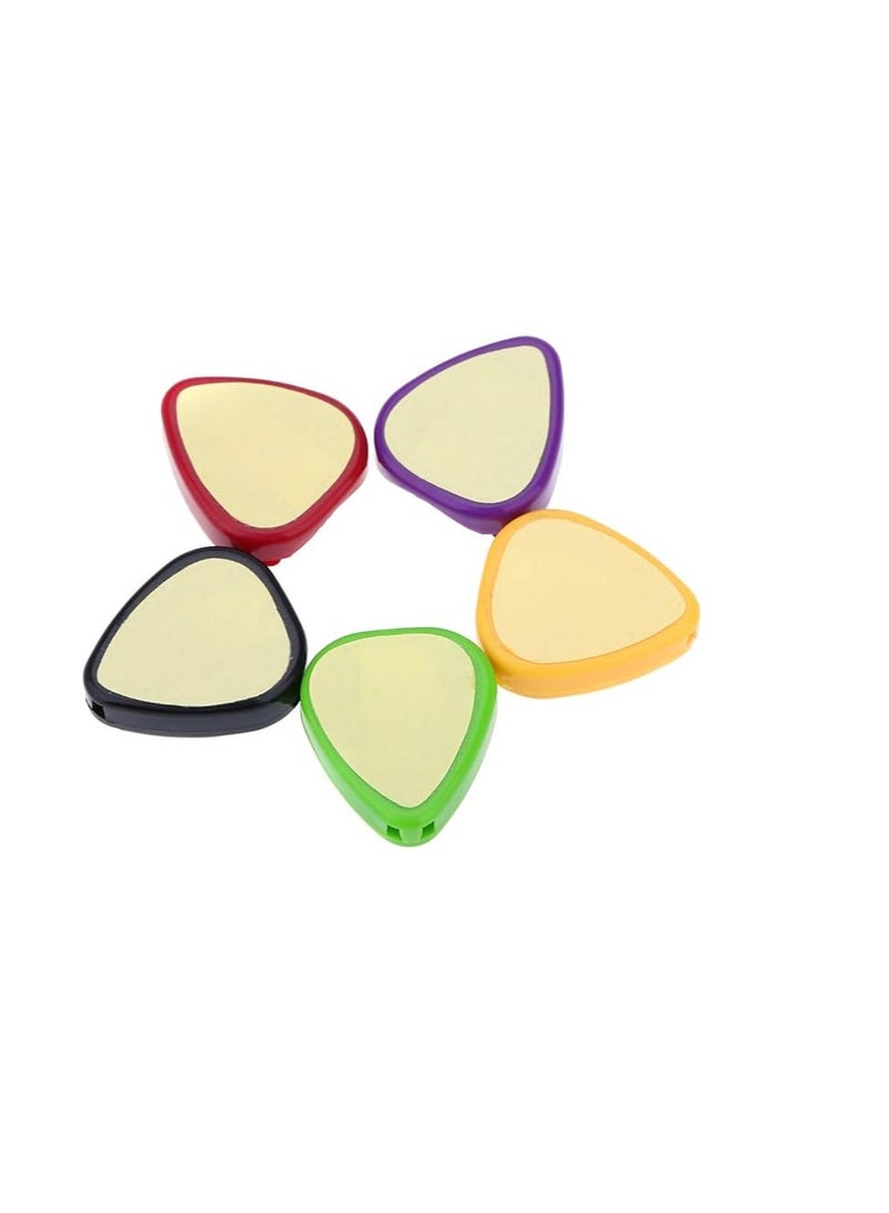 Generic 5pcs Plactic Triangle Heart-shaped Guitar Pick Plectrum Holder Cases Sticky Portable - Image 2