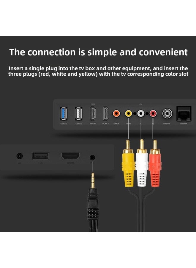 1.5 Meters 3.5 To 3RCA Line A Pair Of Three-tone Video Cable One Three Lotus AV Line Set-top Box Video Cable-Color:1.5m  - Image 5