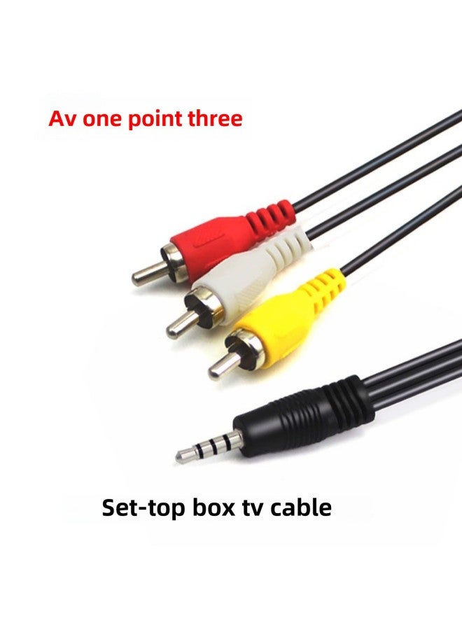 1.5 Meters 3.5 To 3RCA Line A Pair Of Three-tone Video Cable One Three Lotus AV Line Set-top Box Video Cable-Color:1.5m  - Image 3