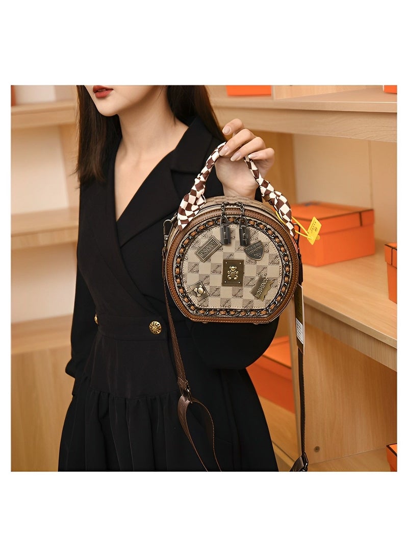 REOCLE Women's Shoulder Bag Small Circular Crossbody Bags Small Tote Square Satchel Handbags Purse Fashion Handbag for Women - Image 3