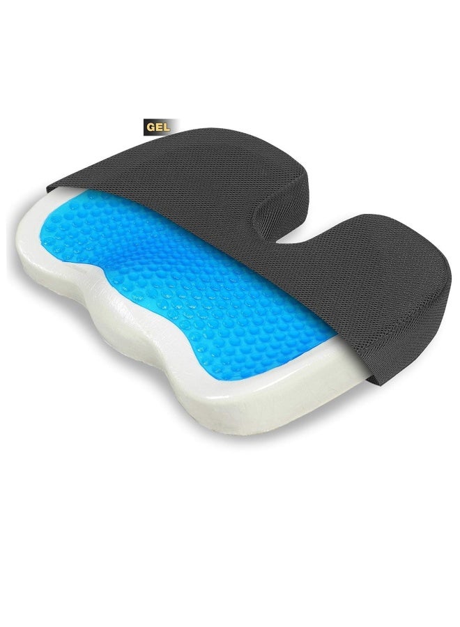 Generic Gel Layer Memory Foam Comfort Seat Cushion Pillow For Office Chair Car  Longer Sitting - Butt Tailbone Back Coccyx Sciatica Black  - Image 5