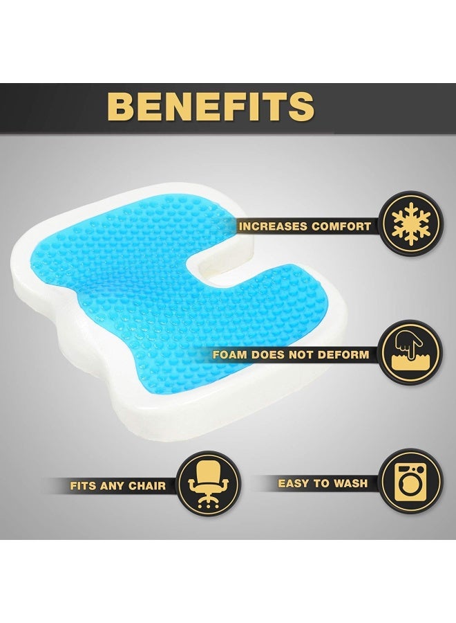 Generic Gel Layer Memory Foam Comfort Seat Cushion Pillow For Office Chair Car  Longer Sitting - Butt Tailbone Back Coccyx Sciatica Black  - Image 3