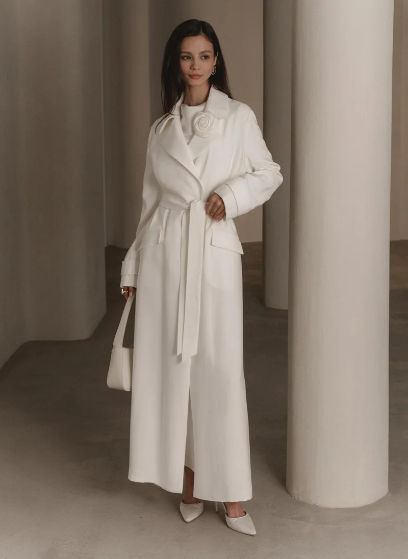 Lichi Loose maxi trench with matching waistband