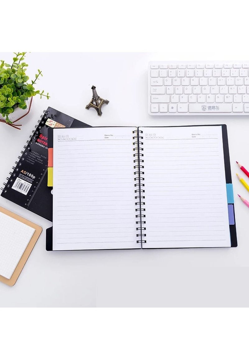 Generic Spiral Notebook, A5 Grid Paper, to Do List Planner Refill Paper, Wire-Bound Notebook with Colored Dividers, 105 Sheets (210 s), Used as a Notepad, Journal, Sketchbook, Work Diary, Etc. - Image 5
