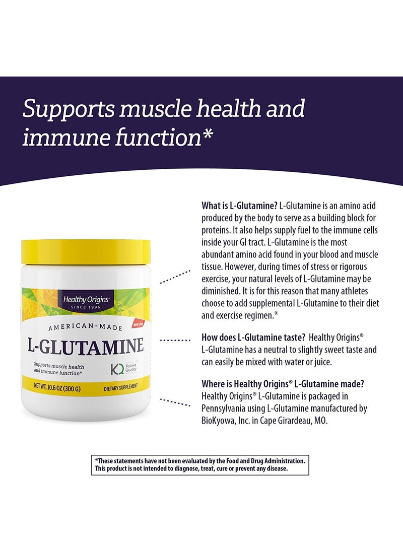 Healthy Origins - L-Glutamine Supports Muscle Health and Immune Function Dietary Supplement - 300 grams - Image 1