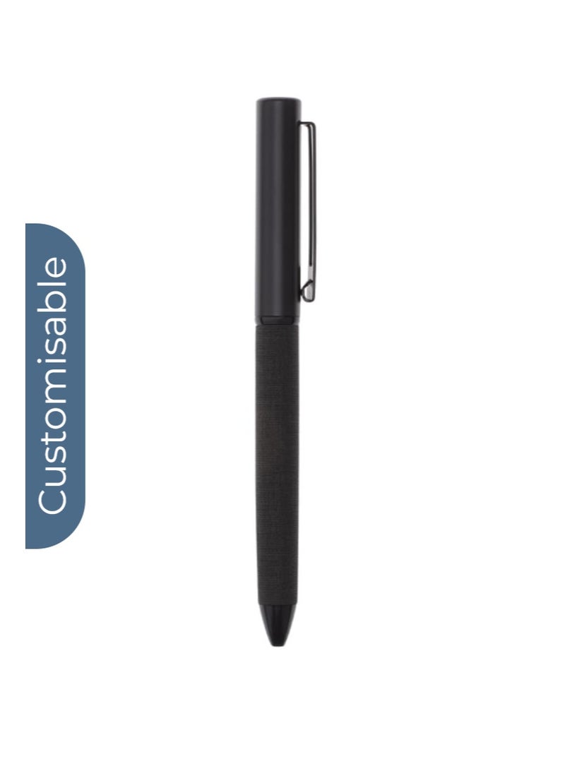 SANTHOME Personalised Sustainable Gift Set with Refillable Notebook, Pen & Cardholder - Black - Image 3