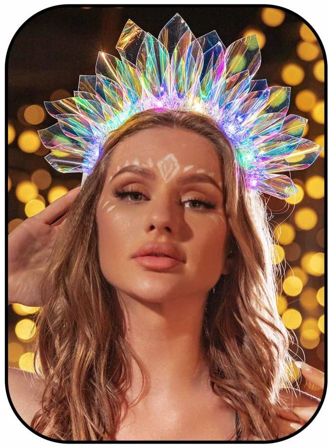 EARENT أربطة رأس مضيئة LED متلألئة لملابس العطلات وإكسسوارات الشعر للنساء - Image 1