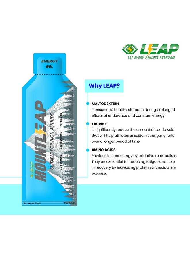 LEAP Leap Energy Gels For Running Cycling & Other Sports | Replacement Of Energy Drink For Quick Energy & Easy Digestion - Mount-Blueberry)  - Image 5