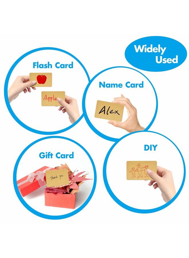 Vantasii 250 PCs Original Wood Color Blank Kraft Paper Round Corner Flash Word Message Gift DIY Index Card (3.5” X 2.1”) - Image 4