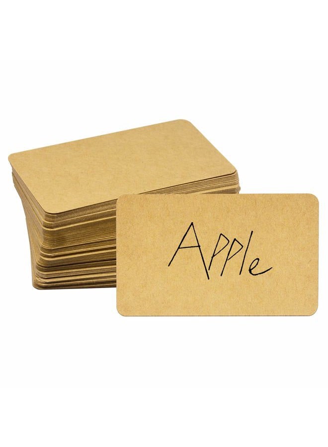 Vantasii 250 PCs Original Wood Color Blank Kraft Paper Round Corner Flash Word Message Gift DIY Index Card (3.5” X 2.1”) - Image 3