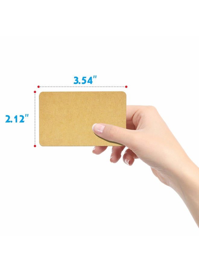 Vantasii 250 PCs Original Wood Color Blank Kraft Paper Round Corner Flash Word Message Gift DIY Index Card (3.5” X 2.1”) - Image 2