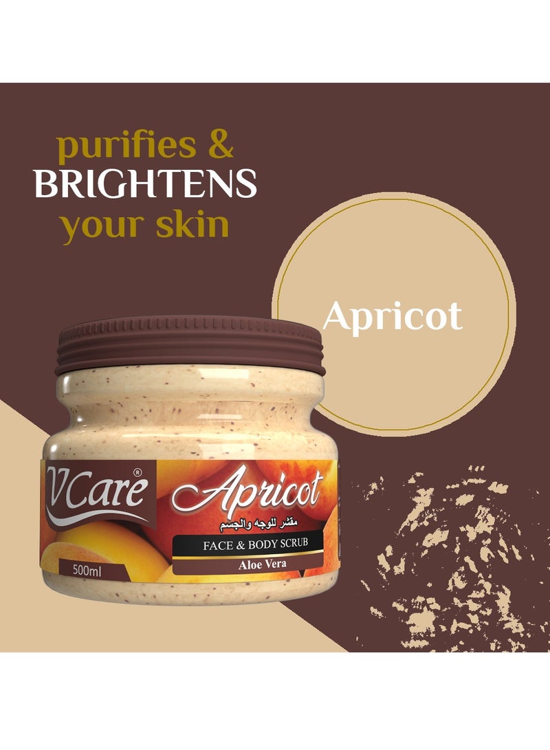 Vcare Face and Body Scrub ; 500ml ; Apricot with Aloe Vera Extracts ; Refreshing Exfoliation & Moisturization - Image 5
