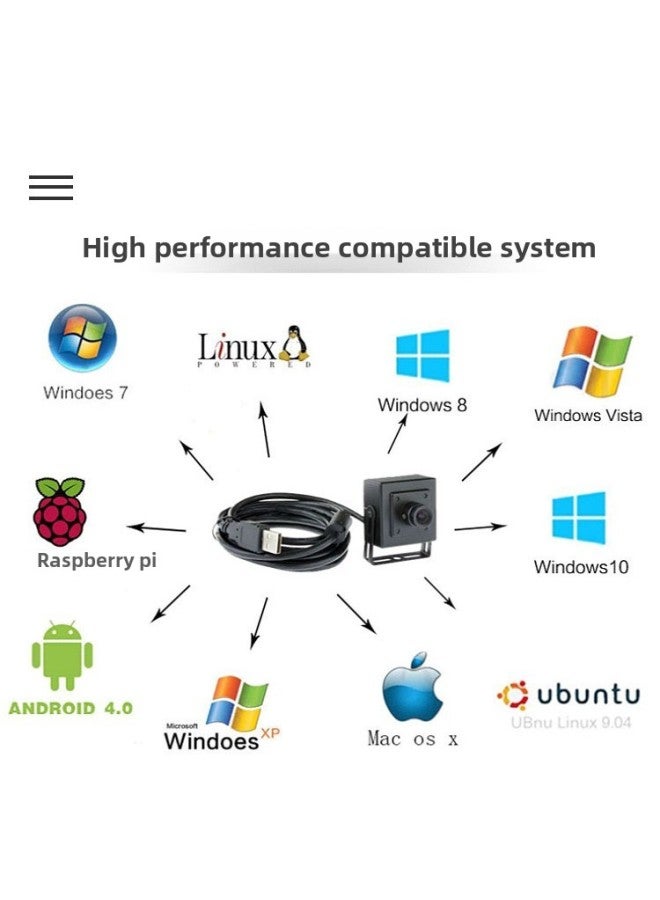 USB Distortion-free 720P Camera Module 3D Printer Computer Notebook Advertising Machine UVC Protocol Drive-free-Color:720P Lens Angle 40 ° - Image 4