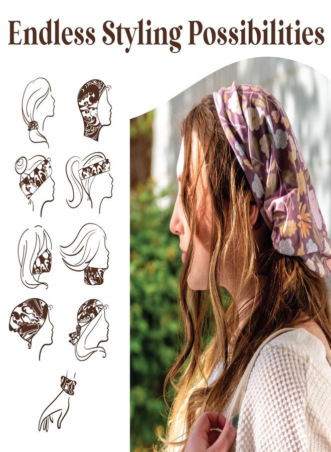 Karma Sparrow Headband for Women - Wide - Fabric Headband and Stretchy Hair Scarf - Black and White - Image 3