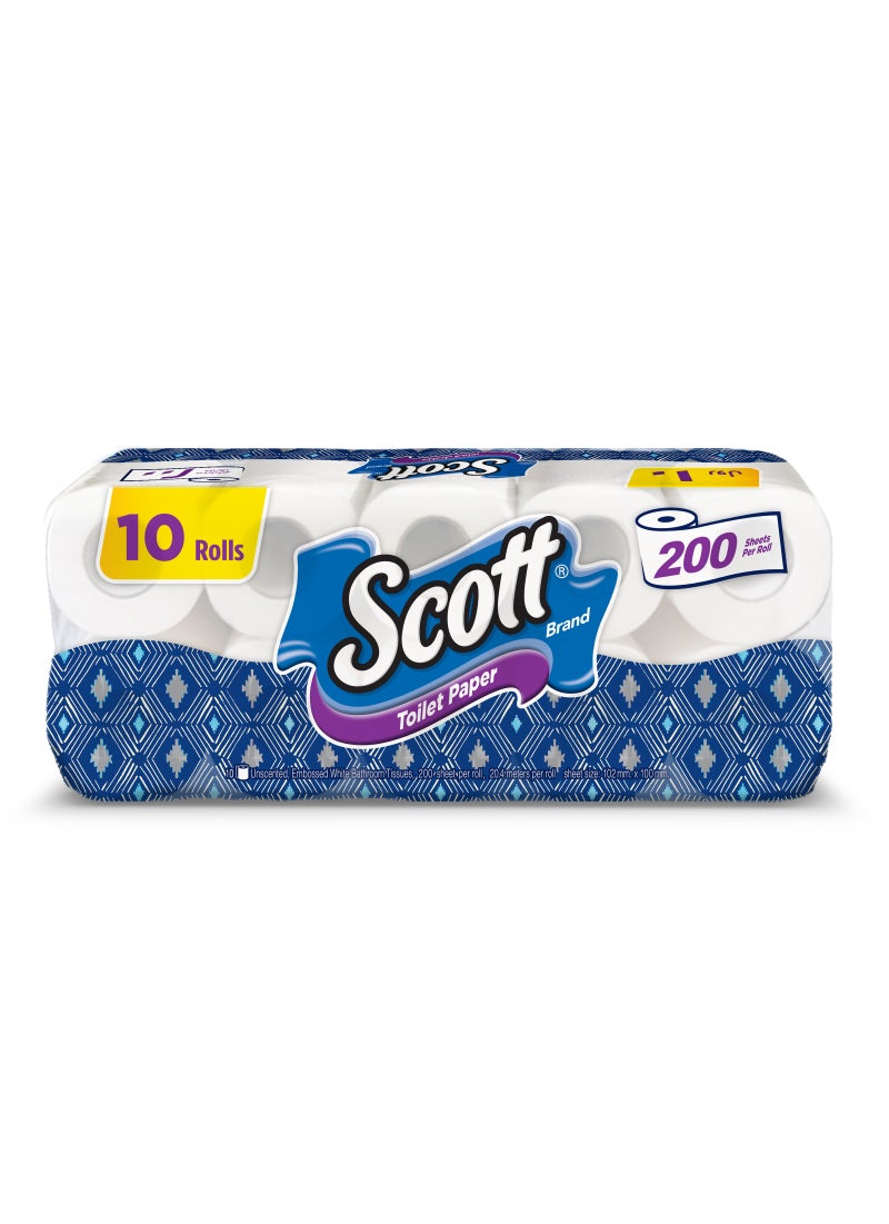 Scott Toilet Tissue 200 Sheets 10 Rolls