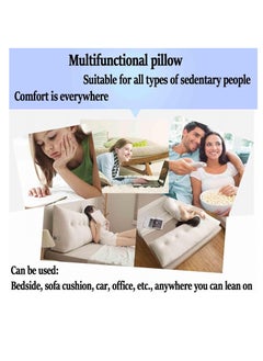 XiuWoo 3 in 1 Soft Reading Pillow, Wedge Pillow Sofa, Lumbar Pillow Bed Cushion, Back Support Cushion, Seat Cushion, Neck Support Pillow, Bed Chair Cushion, Headboard Bed Pillow  - Image 4