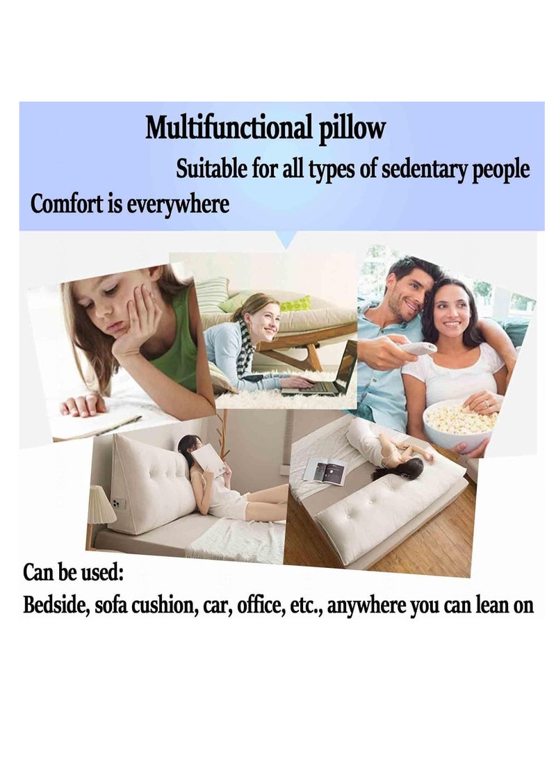 XiuWoo 3 in 1 Soft Reading Pillow, Wedge Pillow Sofa, Lumbar Pillow Bed Cushion, Back Support Cushion, Seat Cushion, Neck Support Pillow, Bed Chair Cushion, Headboard Bed Pillow  - Image 4