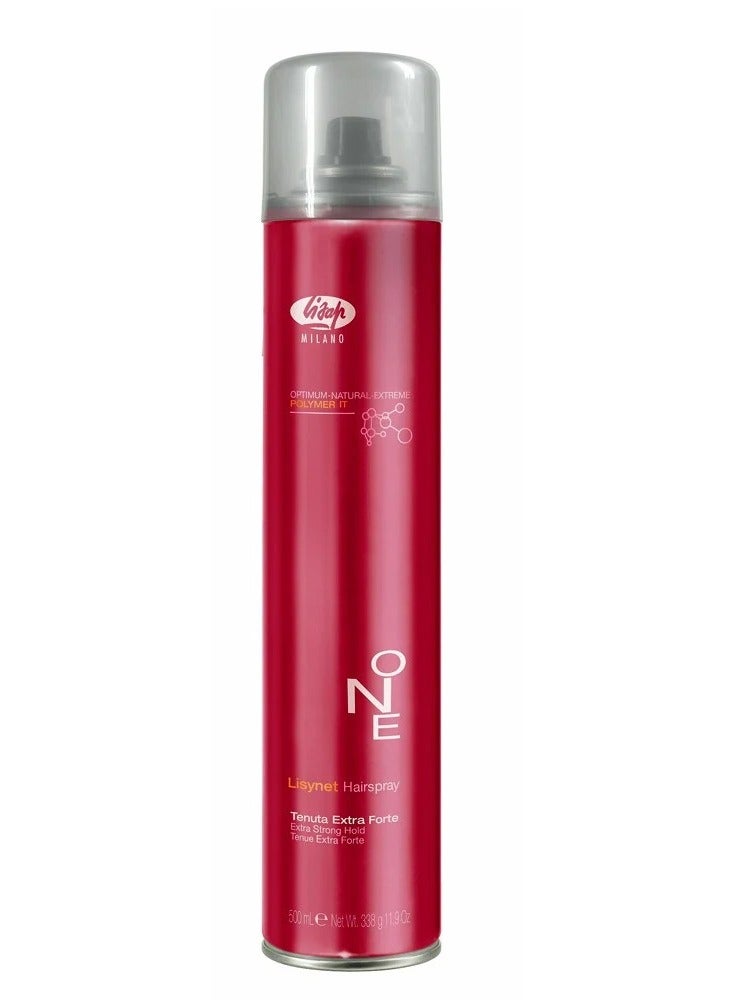 Lisap Milano Lisynet Hairspray Tenuta Extra Forte Extra Strong Hold 500ml - Image 1