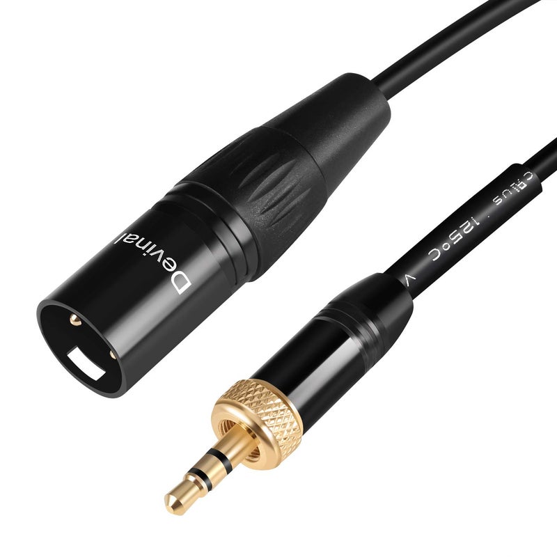 Devinal Replacement locking 1/8 to XLR Male Output Cable Compatible with EK100 Receiver, Saramonic Receivers, Saramonic UwMic9, VmicLink5, UwMic10 and UwMic15 Receivers - Image 1