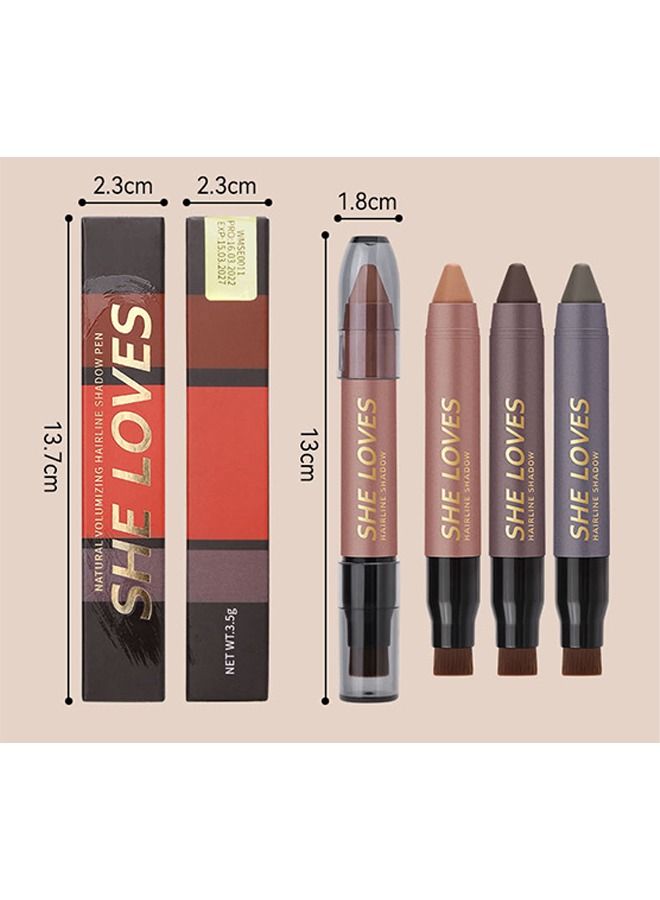 شيلافز حشو خط الشعر قلم الشعر خط بودرة الظل عصا الشعر مسحوق الحجم ملء في التراجع عن بقع الأصلع بقع أجزاء واسعة الجبهة الجانب مزدوج خطوط الشعر مسحوق الشعر جذر الشعر (الرماد البني) - Image 5