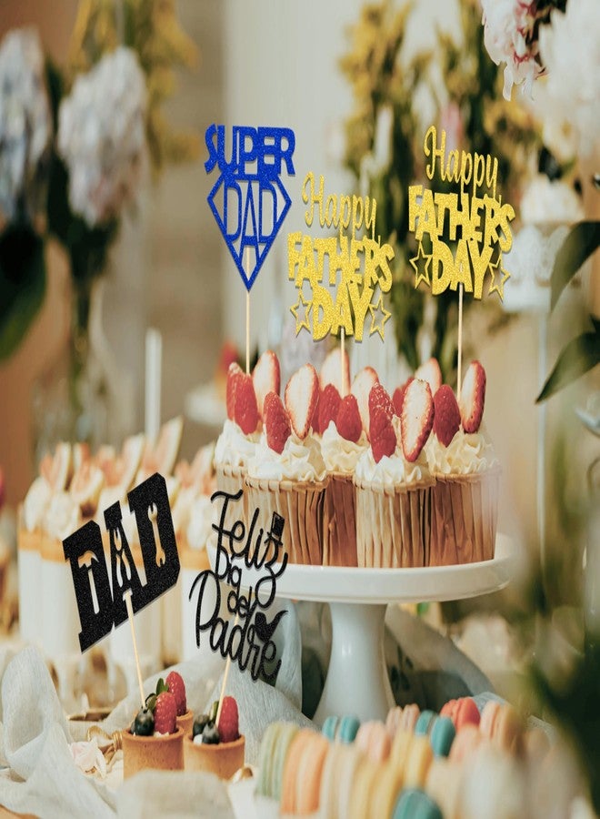 WFKLDF 24 Pcs Father's Day Cupcake Toppers, Fathers Day Decorations, Super Dad Cupcake Picks, Best Dad Ever, Happy Father's Day Party Decor Supplies - Image 4