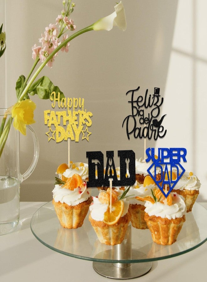WFKLDF 24 Pcs Father's Day Cupcake Toppers, Fathers Day Decorations, Super Dad Cupcake Picks, Best Dad Ever, Happy Father's Day Party Decor Supplies - Image 5