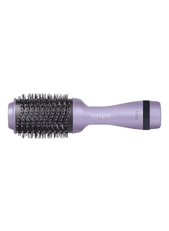 Adagio California - Blowout Brush: 2-in-1 Hot Air Brush Styler and Dryer - Negative Ion Round Brush - Hair Dryer Brush with Straightener Function - Hair Styling Tools for Women… (3-inch, Lavender) - Image 1