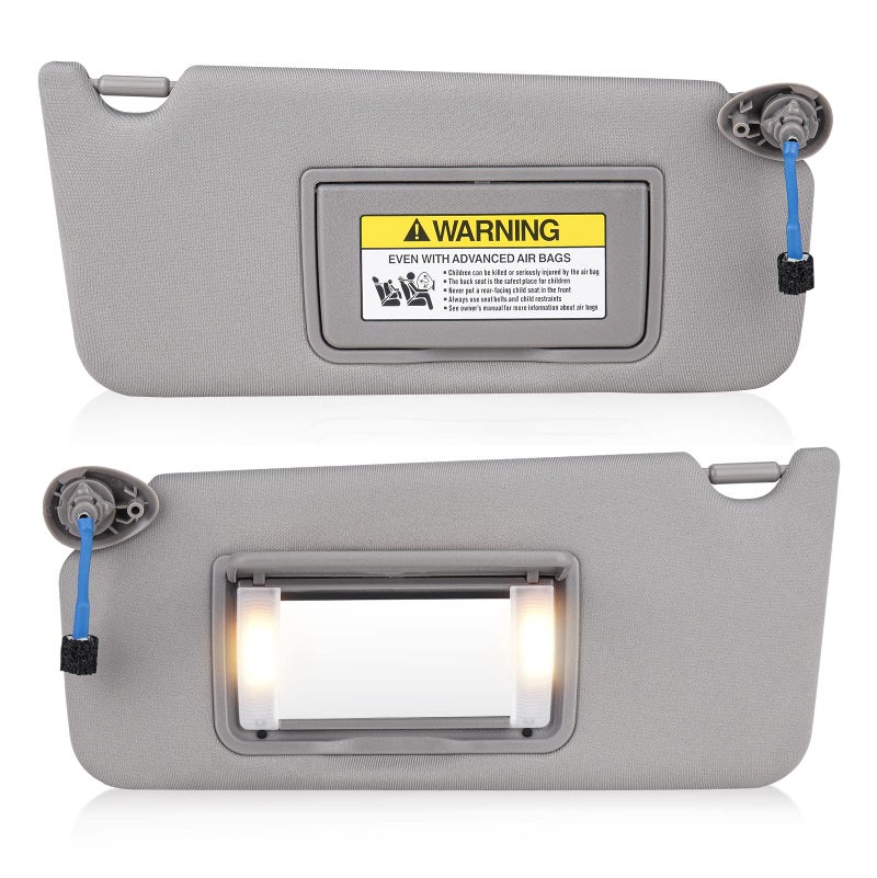 Left Right Driver Passenger Side Sun Visor for Honda Accord 2008 2009 2010 2011 2012 Replace for 83230TA0A91ZA 83280TA0A91ZB Grey Left Right side Sun Visor