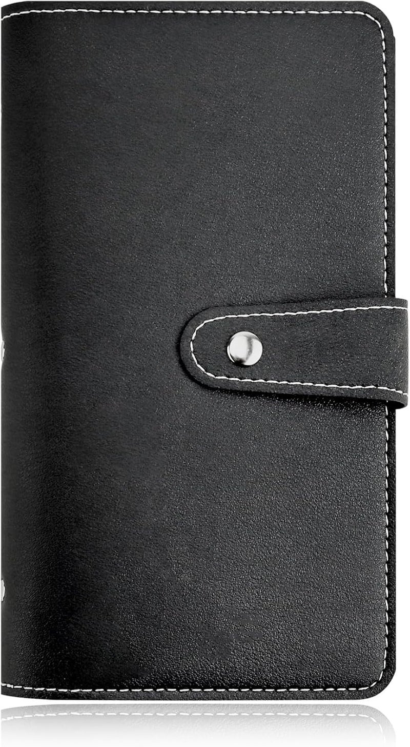 KASTWAVE Leather Professional Business Card Book Holder Organizer, 240 Capacity Credit Card Booklet, PU Name Cards Holder Storage File for Men Women,Black - Image 2