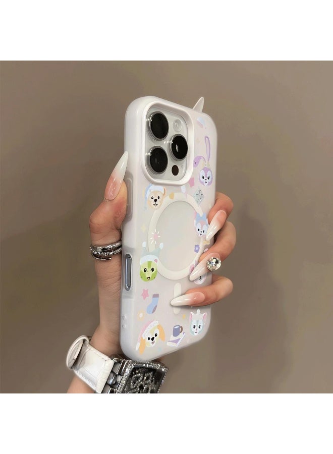 NIBEMINENT Skin Feel Jelly Shell Protection Case With Magsafe For iPhone 15 Plus, Porcelain White