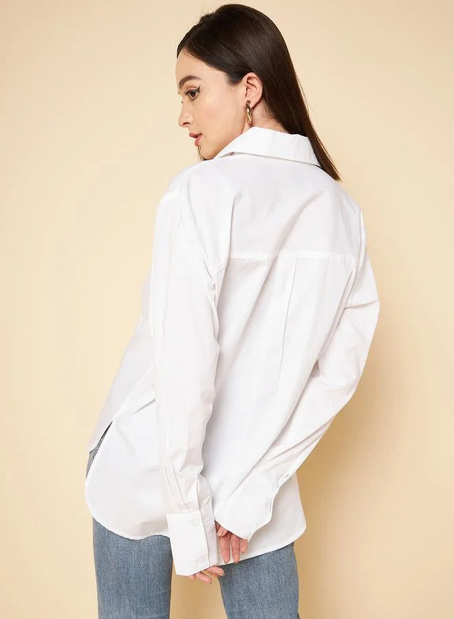 HIGH STAR Oversized Solid Shirt with Long Sleeves by Styli