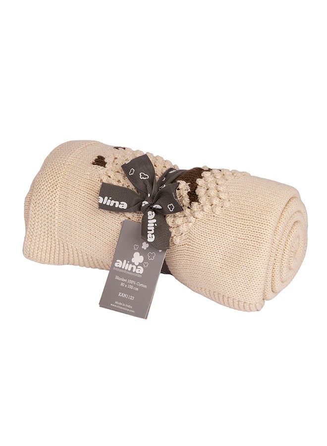 ألينا ألينا بطانية محبوكة قطن 100% (CORNER SHEEP NATURAL-NOUGAT) - Image 3