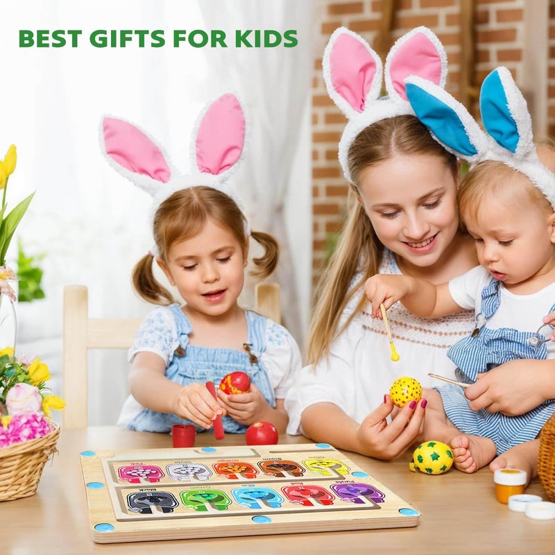 EDUTREE Magnetic Color & Number Maze – Montessori Wooden Puzzle Board for Toddlers – Fine Motor Skills & Counting Learning Toy for Boys & Girls Ages 3-5 - Image 5