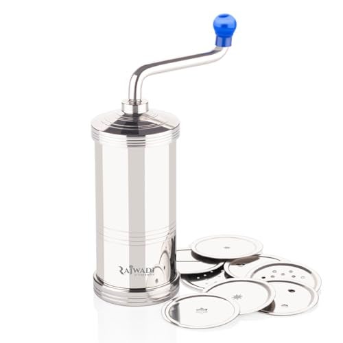 Rajwadi Stainless Steel Sev Sancha Machine/sevga/Muruku Maker with 6 Jali, Kitchen Tools of Namkeen and Snacks Maker (Deluxe) - Image 1