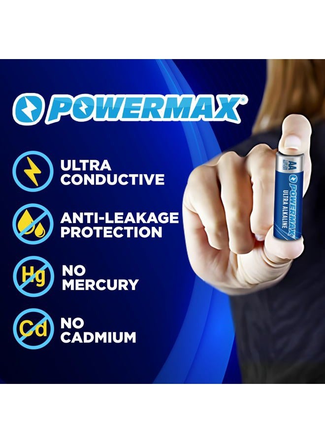 PowerMax 12-Count Double AA Batteries, Ultra Long Lasting Alkaline Battery Blister Pack for Home and Office, 10-Year Shelf Life - Image 5