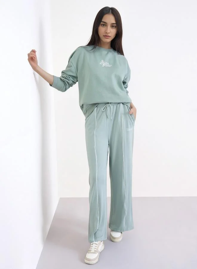 Styli Styli Mint Green Believe in Yourself Sweatshirt