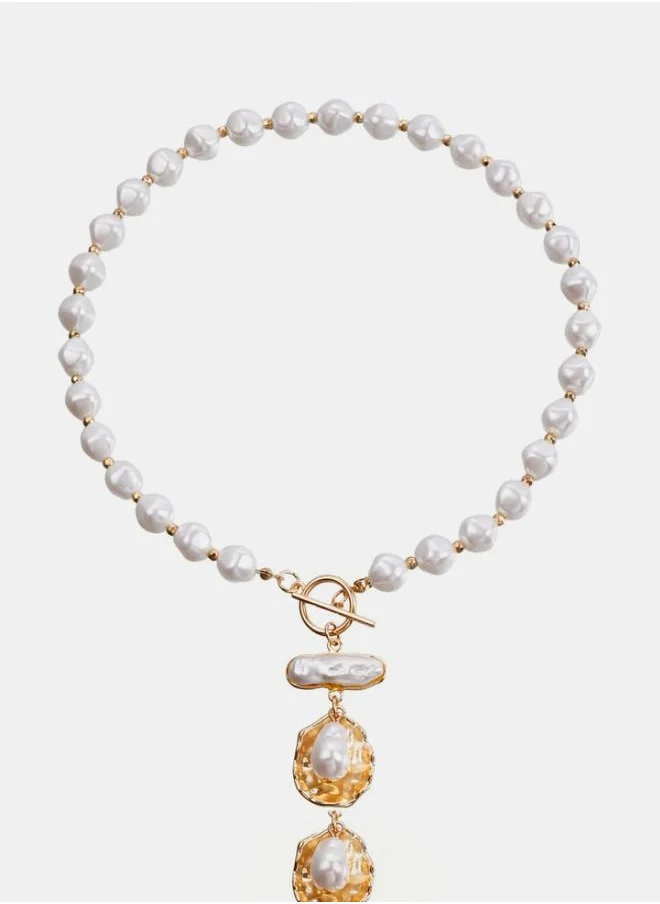 Styli Faux Pearl All Over Necklace