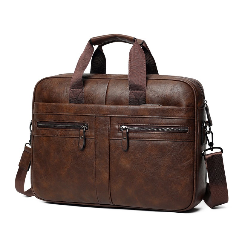 New Men'S Handbag Business Briefcase Large Capacity Retro Men'S Leather Bag Waterproof Crossbody Office Bag - Image 1