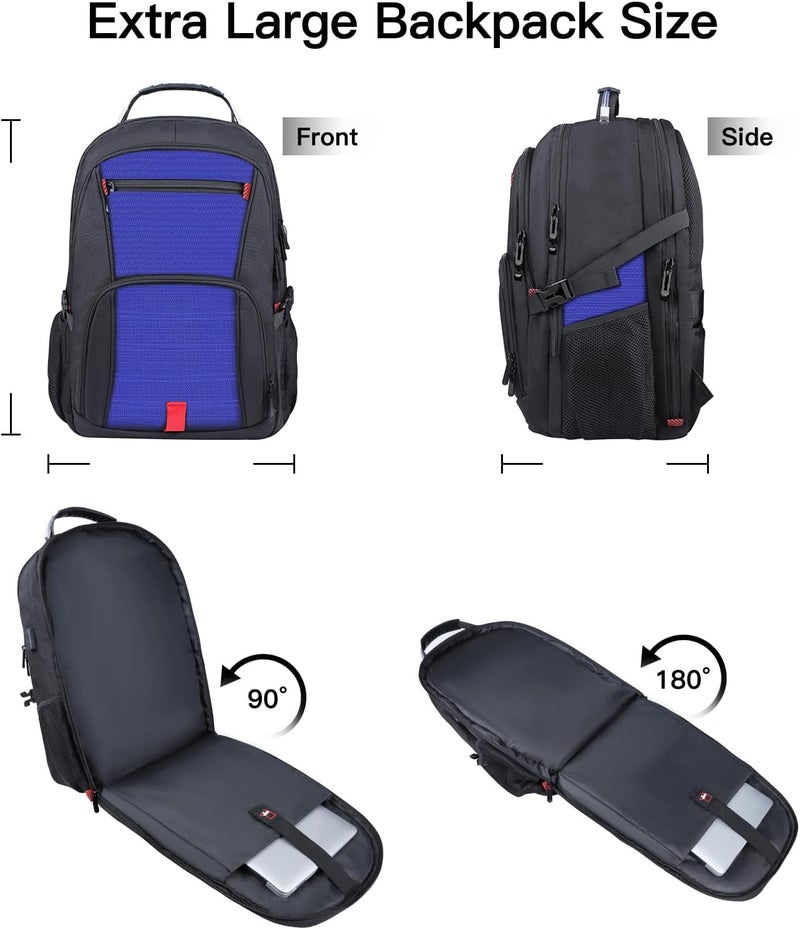 ANTERK Extra Large Backpack, Travel Backpack, Sturdy TSA Water Resistant 17.3 Inch Backpacks, Anti Theft Business Computer Backpacks Gifts for Men Women, Dark Blue - Image 4