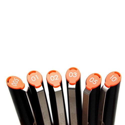OHTO Graphic Liner Needle Point Drawing Pen - Pigment Ink - Pack of 6 - Image 4