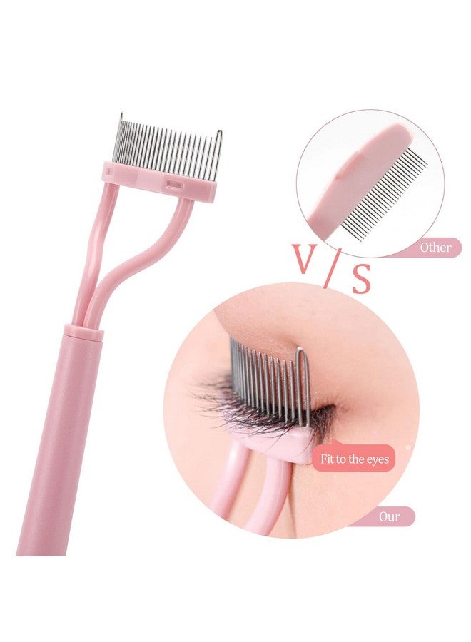 LoveBB 3 Pack Eyelash Comb Separator With Spoolie Arc Designed Mascara Comb Dual Head Lash Separator Tool For Eyelash Extensions And Eyebrows (Black Pink) - Image 3